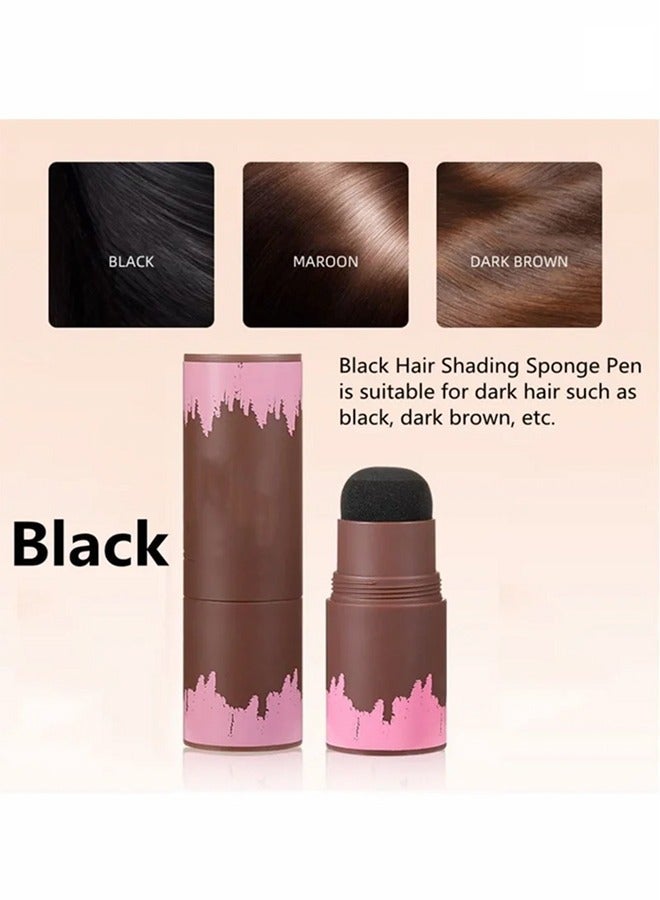 Heyxi Mist Conccaler Hairline Repair Stick, Natural Black Shade Hairline Powder,Shadow Sponge Pen Waterproof Hair Root Concealer For Thinning Hair Root Touch-Up (01#) - Image 2
