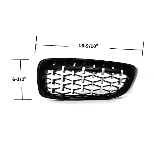 SNA Chrome Diamond F32 Kidney Grill for BMW 4 Series F32 F33 F36 (2014-2019) F82 F83 M4 F80 M3 (2015-2019) (ABS Front Grille, 2-pc Set)1 - Image 2