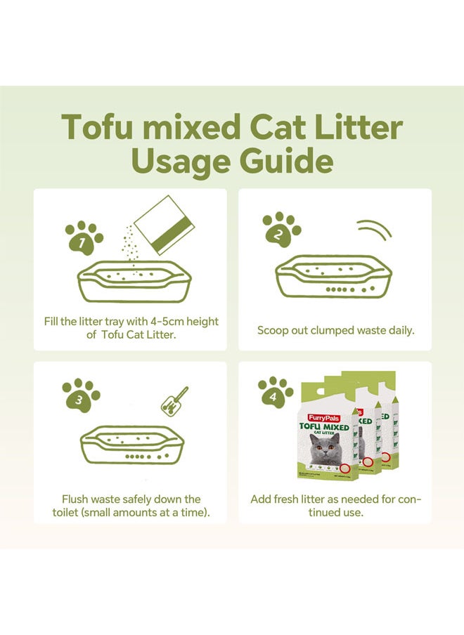 Mixed Cat Litter, Anti-Odor Clumping Cat Litter Pellets, Low Dust Super Absorbent Litter, Plant Degradable, Low Tracking (Mixed Cat Litter (2.5kg))