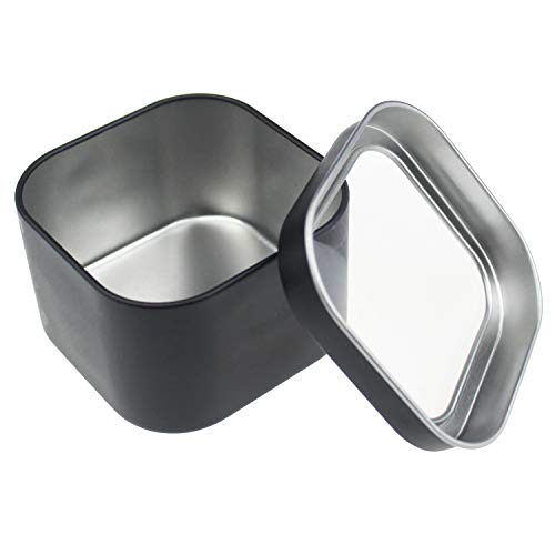 Goodma 6-Pack 8oz Empty Square Metal Tins with Clear Window for Candle Making, Candies, Gifts & Treasures, Black - Image 3