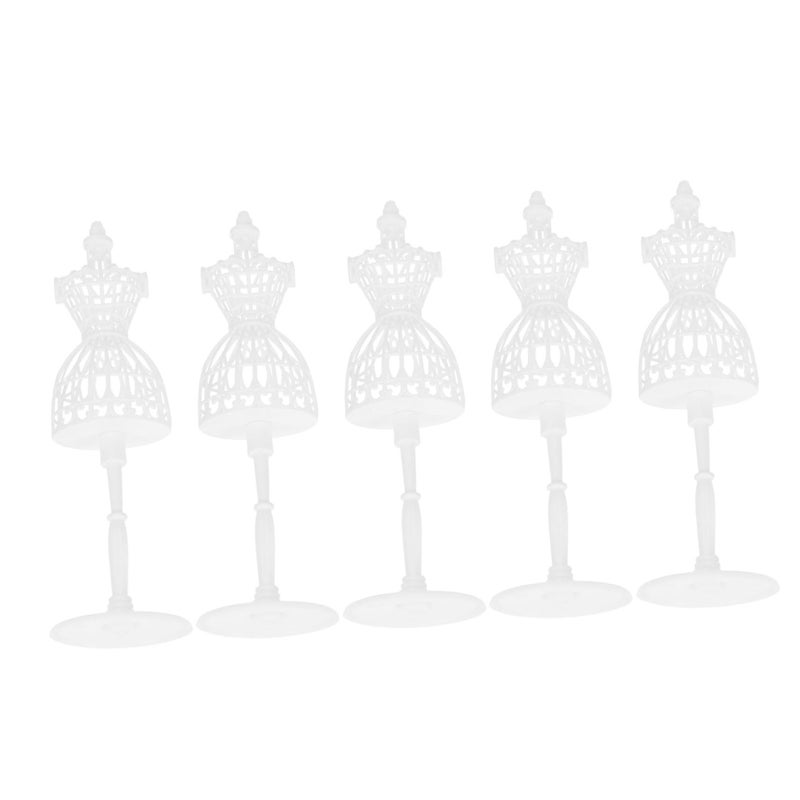 Yardwe حامل عارضة أزياء مصغرة بطول 21 سم لعرض الملابس، دعم نصف طول الفستان وتنسيق الأزياء. - Image 2