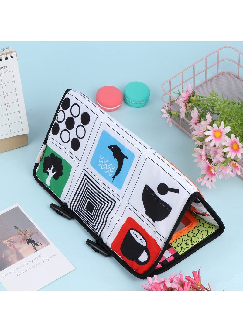 SOLARAE Tummy Time Mirror Toys for Babies Developmental Baby Activity Collapsible Montessori Sensory Black and White Double High Contrast Car Seat Stroller Autism Gifts - Image 2