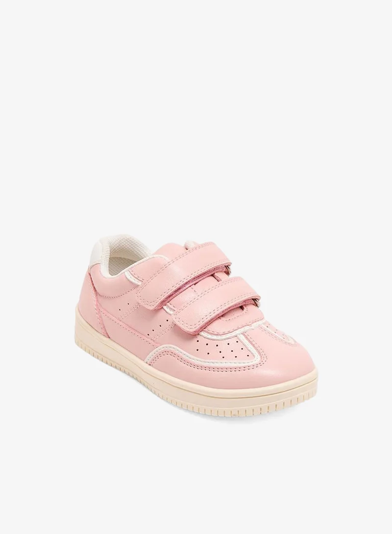 Juniors Girls Perforated Hook & Loop School Sneakers