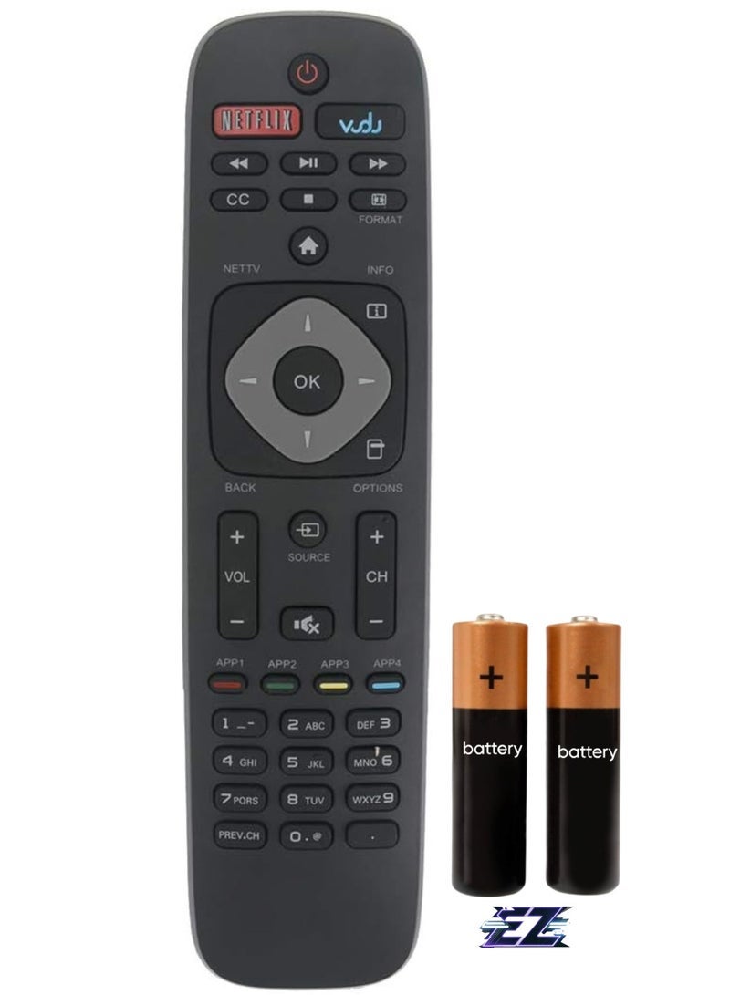 PopZa Replacement Remote Control Basic Without Voice Assistant for Philips Android URMT47CND0 and NH800UP with battery - Image 1