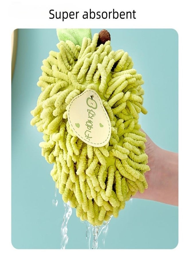 yaocoral Fuzzy Chenille Hand Towel Ball,Hanging Hand Towels for Bathroom,Kitchen Hand Towels with Hanging Loops,Quick Dry,Set of 3(Purple) - Image 4