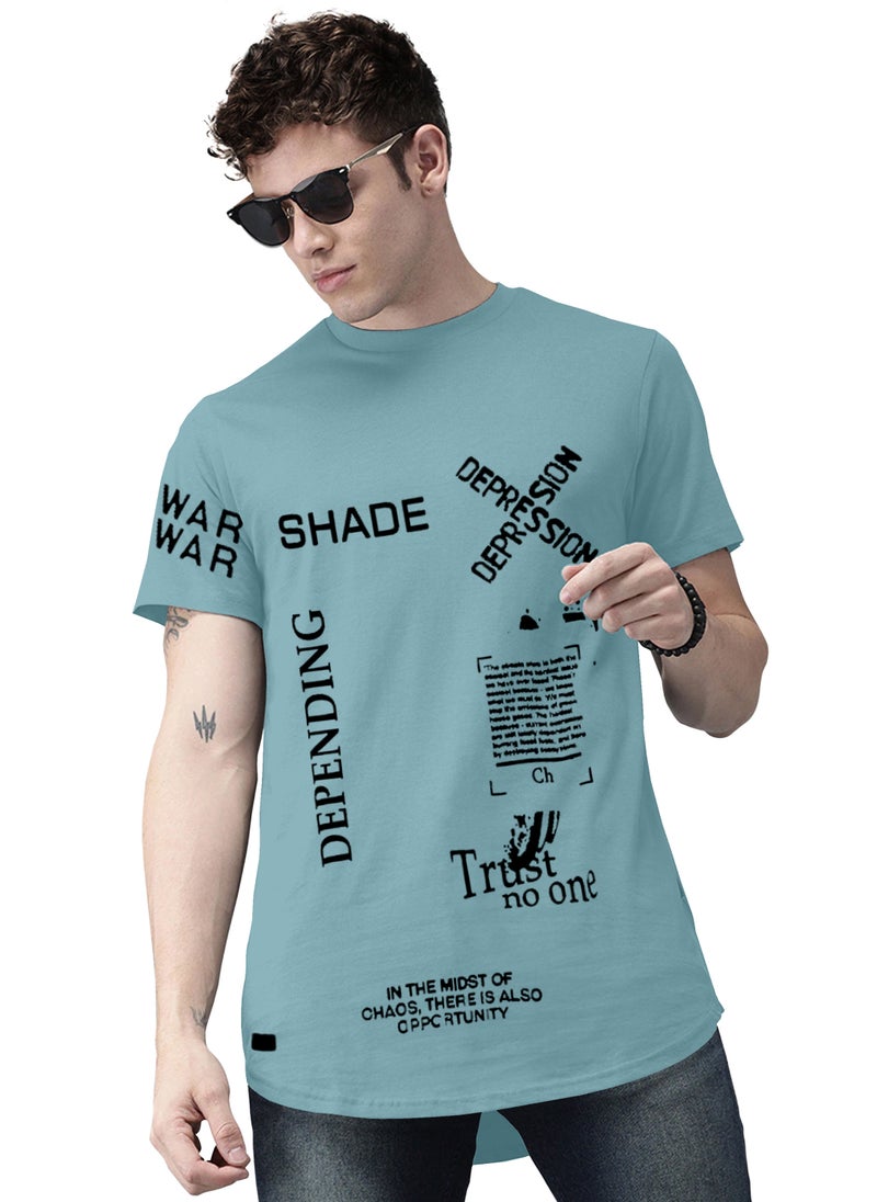 COLOR HUNT 100% Cotton Mens Crew Neck T- Shirt with Treding Prints - Image 1
