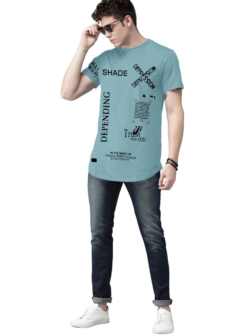 COLOR HUNT 100% Cotton Mens Crew Neck T- Shirt with Treding Prints - Image 3