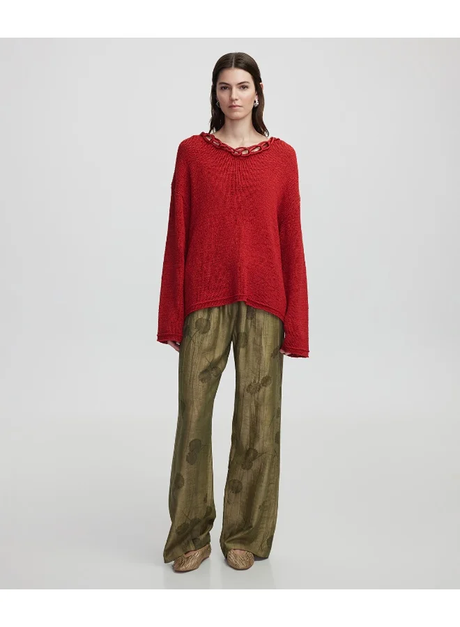 ابيكول كنزة محبوكة بتطريز