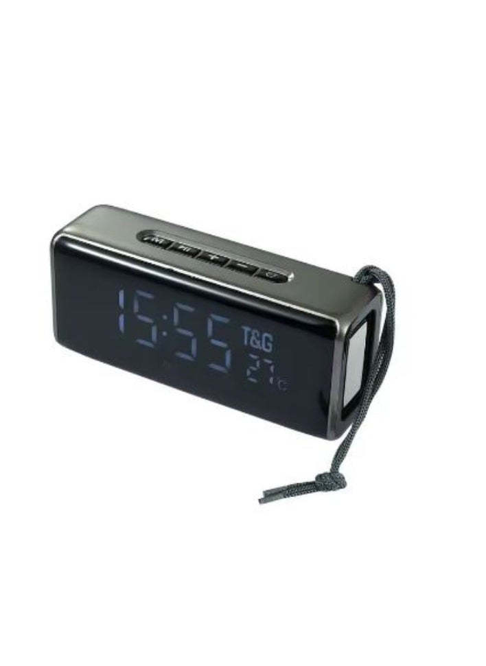 174 TWS Mirror Bluetooth Speaker, Support Alarm Clock, Time & Temperature Display, Micro SD Card, FM, MP3 - Silver