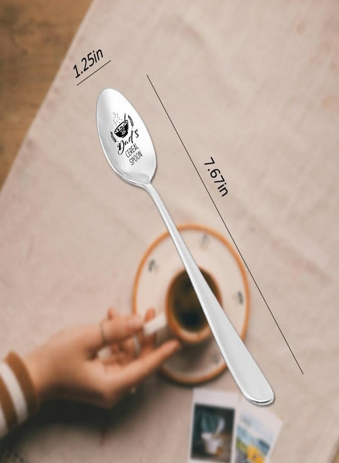 Yreamont Dad Cereal Spoon Gift for Father Christmas Birthday Gifts for Dad Father Daddy Gifts from Son Best Dad Gifts for Men Retirement Gifts for Father Dad Daddy Birthday Christmas Gift for Stepdad - Image 2