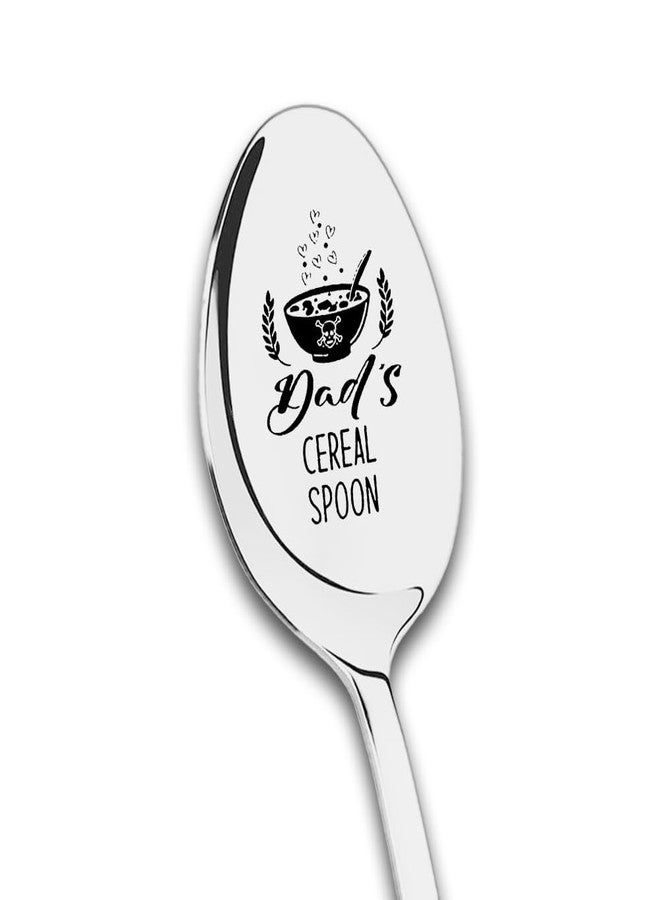 Yreamont Dad Cereal Spoon Gift for Father Christmas Birthday Gifts for Dad Father Daddy Gifts from Son Best Dad Gifts for Men Retirement Gifts for Father Dad Daddy Birthday Christmas Gift for Stepdad - Image 1