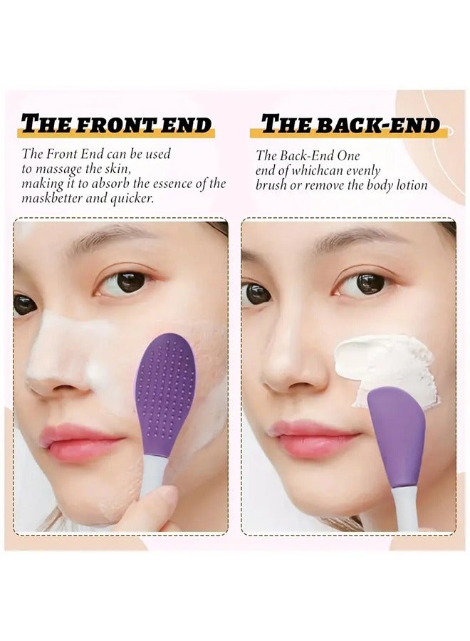 LIVQORA 2-Piece Face Mask Brush Set, Reusable Applicators for Skincare and Makeup (Pink+Purple) - Image 3