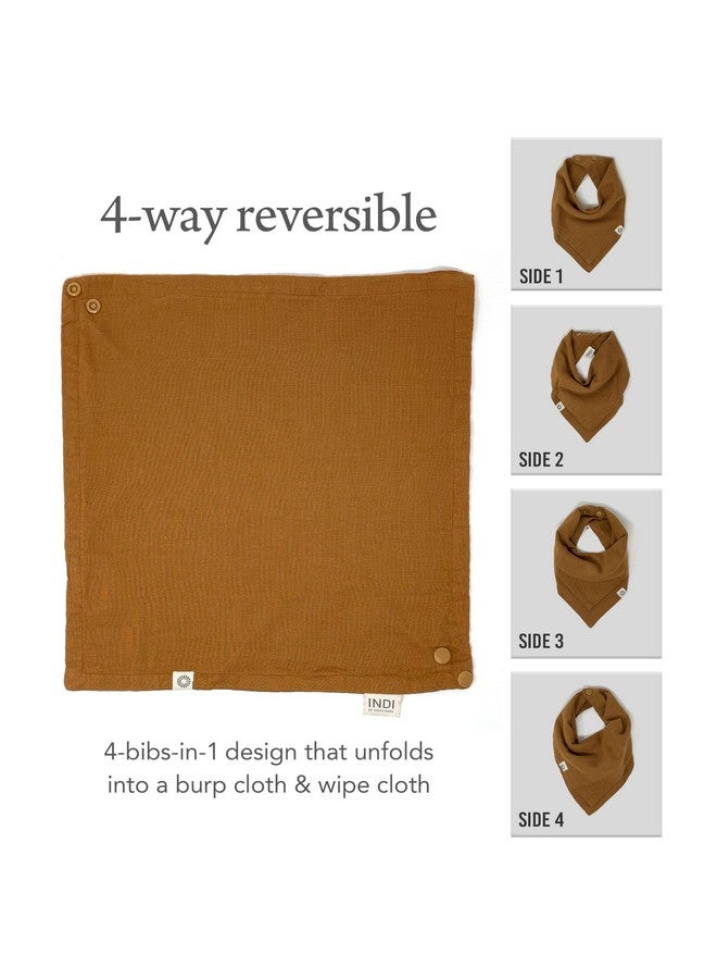 Kishu Baby Indi Gots Organic Baby Bibs, Muslin Bibs For Boys & Girls, 4-Way Reversible Toddler Bandana Bibs, 100% Organic Cotton Drool Bibs 5-Pack - Image 4