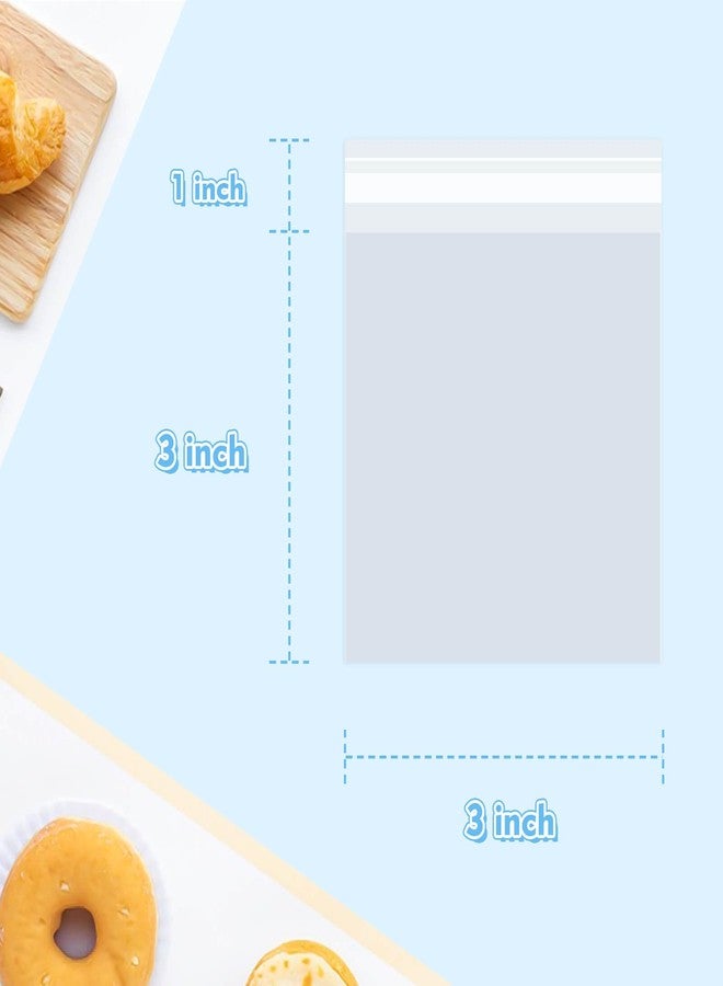 Cherodada 3x3 Inch Cookie Bags with Seals, clear Self Adhesive Sealing Cellophane Brownie Wrappers Bags, Individual Treat Plastic Bags for Gift, Cookie, Baking, Snack Packaging (200 Pcs - Image 2