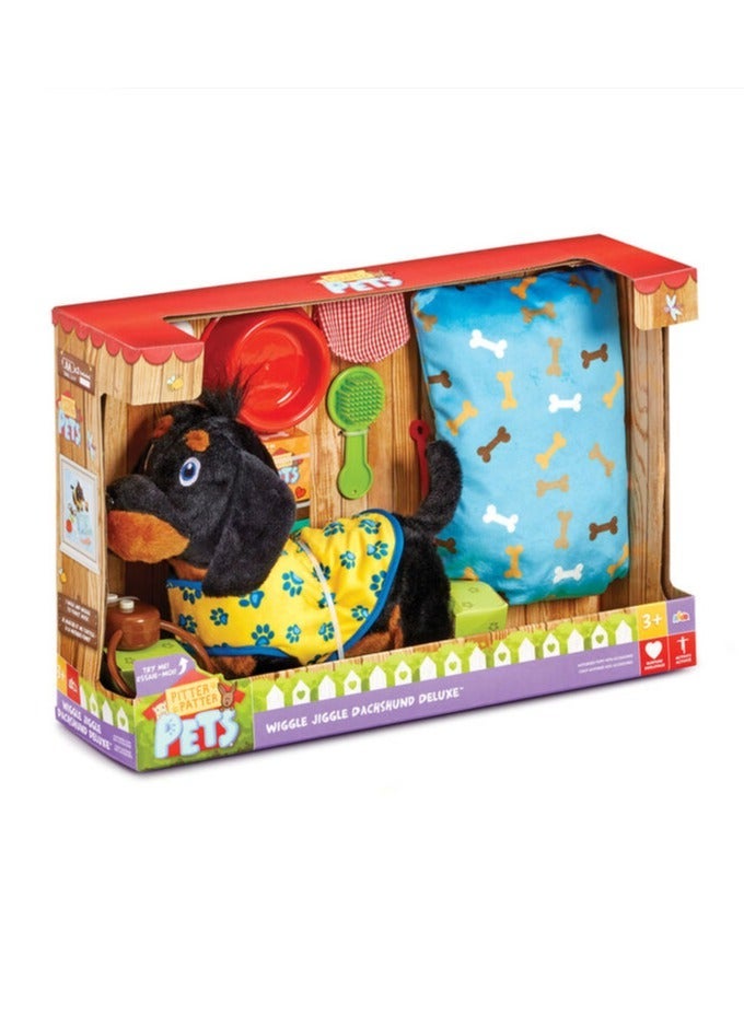 ADDO Pitter Patter Wiggle Jiggle Dachshund Deluxe, Battery Operated | Soft Toy | Interactive Plush Toy | Snuggling Plush Pet |Gift for Kids and Toddlers - Image 3