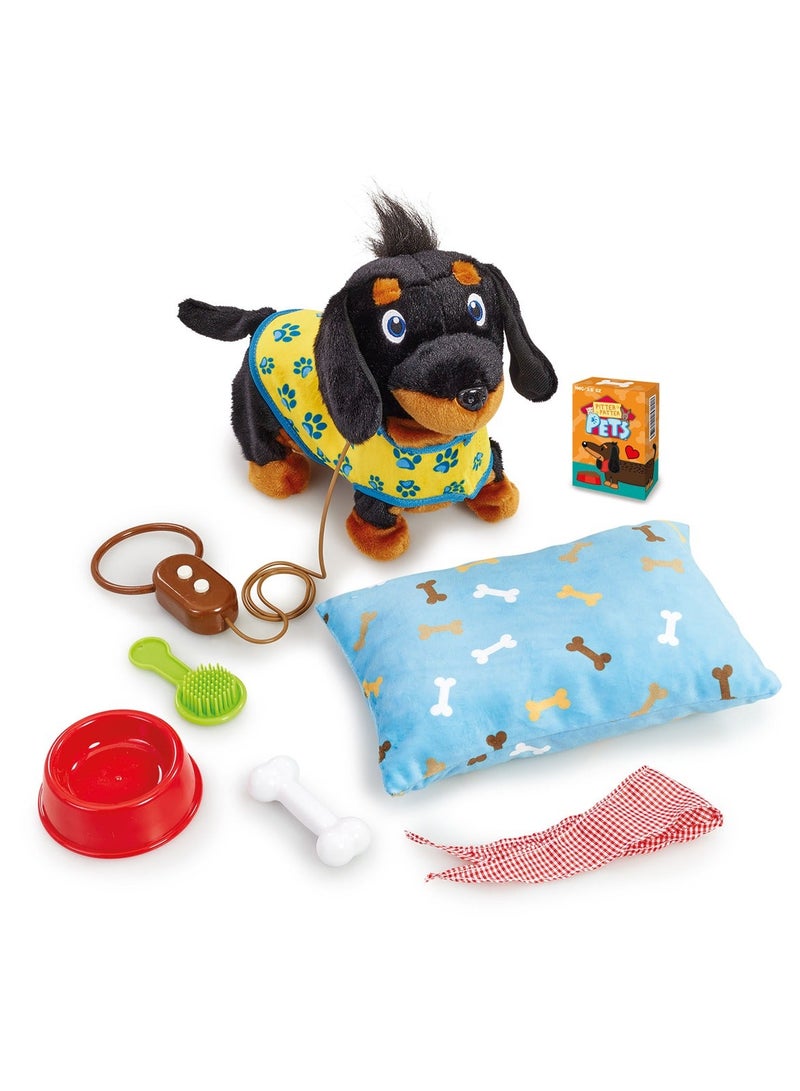 ADDO Pitter Patter Wiggle Jiggle Dachshund Deluxe, Battery Operated | Soft Toy | Interactive Plush Toy | Snuggling Plush Pet |Gift for Kids and Toddlers - Image 1