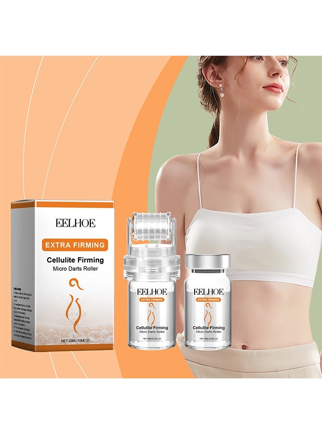 EELHOE Celluite Firming Micro Darts Roller, Micro Infusion Facial System, Hyaluronic Acid Serum & Roller for Smooth Skin, Pore Tightening, Acne Scar Lightening, Suitable for All Skin Types (10ml*2) - Image 1