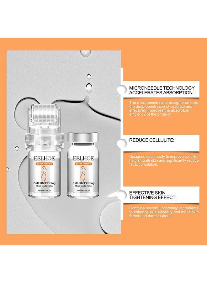 EELHOE Celluite Firming Micro Darts Roller, Micro Infusion Facial System, Hyaluronic Acid Serum & Roller for Smooth Skin, Pore Tightening, Acne Scar Lightening, Suitable for All Skin Types (10ml*2) - Image 4