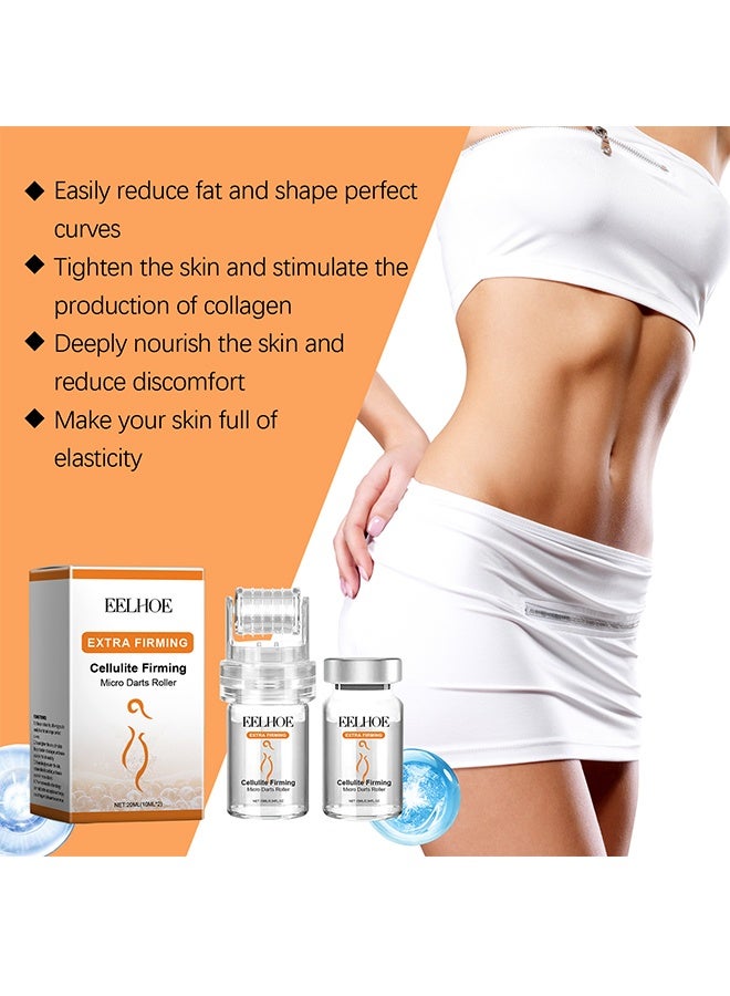 EELHOE Celluite Firming Micro Darts Roller, Micro Infusion Facial System, Hyaluronic Acid Serum & Roller for Smooth Skin, Pore Tightening, Acne Scar Lightening, Suitable for All Skin Types (10ml*2) - Image 2