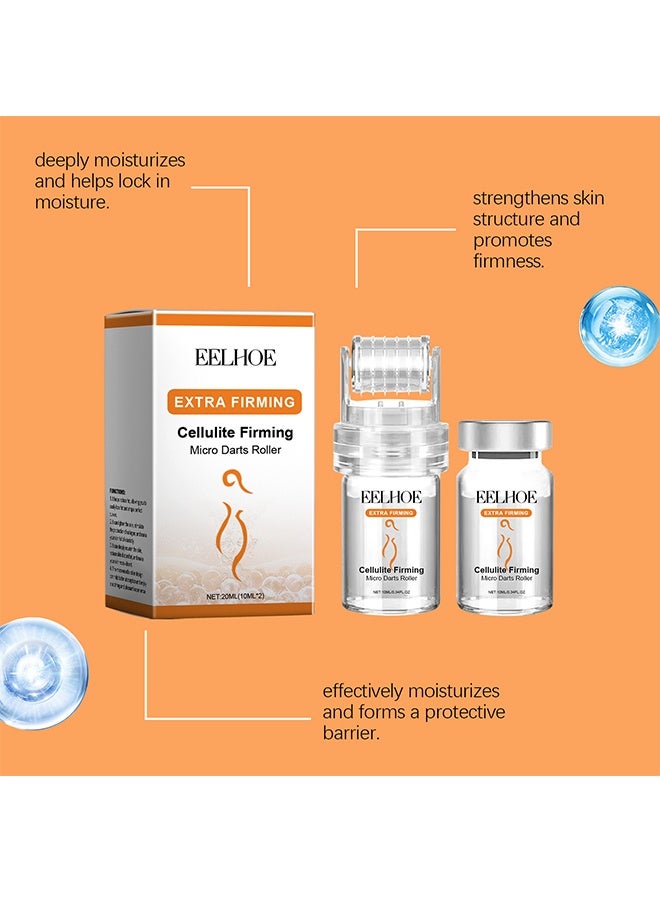 EELHOE Celluite Firming Micro Darts Roller, Micro Infusion Facial System, Hyaluronic Acid Serum & Roller for Smooth Skin, Pore Tightening, Acne Scar Lightening, Suitable for All Skin Types (10ml*2) - Image 5