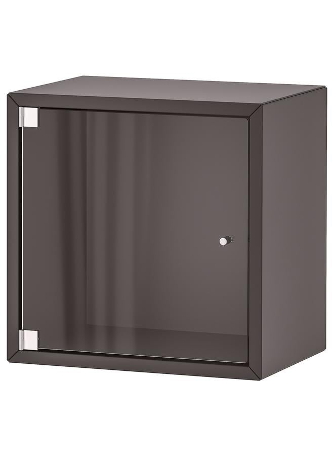 Zaboon Wall cabinet with glass door, dark grey, 35x25x35 cm - Image 1