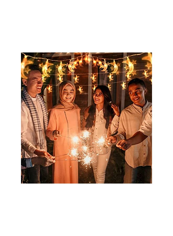 The Bros Ramadan Decorations Star & Moon String Lights with Remote, 80LED 10M Ramadan Lights Battery Box Powered 8 Modes Ramadan Decorations for Home, Curtain, Outdoor and Party (Warm White)  - Image 3