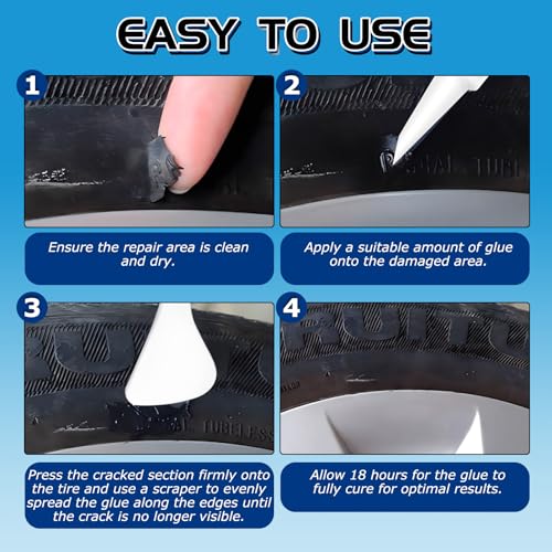 Vigorder Rubber Cement Glue for Car & Motorcycle Sidewall Fix, Strong Bonding & Waterproof (Black) - Image 5