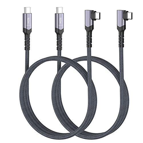 Besgoods USB C to USB C Cable 100W, 3ft 90 Degrees 10Gpbs 4K Video and Audio,USB 3.1 Gen 2 Cable for USB C Hub, MacBook Pro, SSD Hard Drive, Galaxy S25, iPhone 17/16/15, Type C Laptops, Black,2-Pack - Image 1