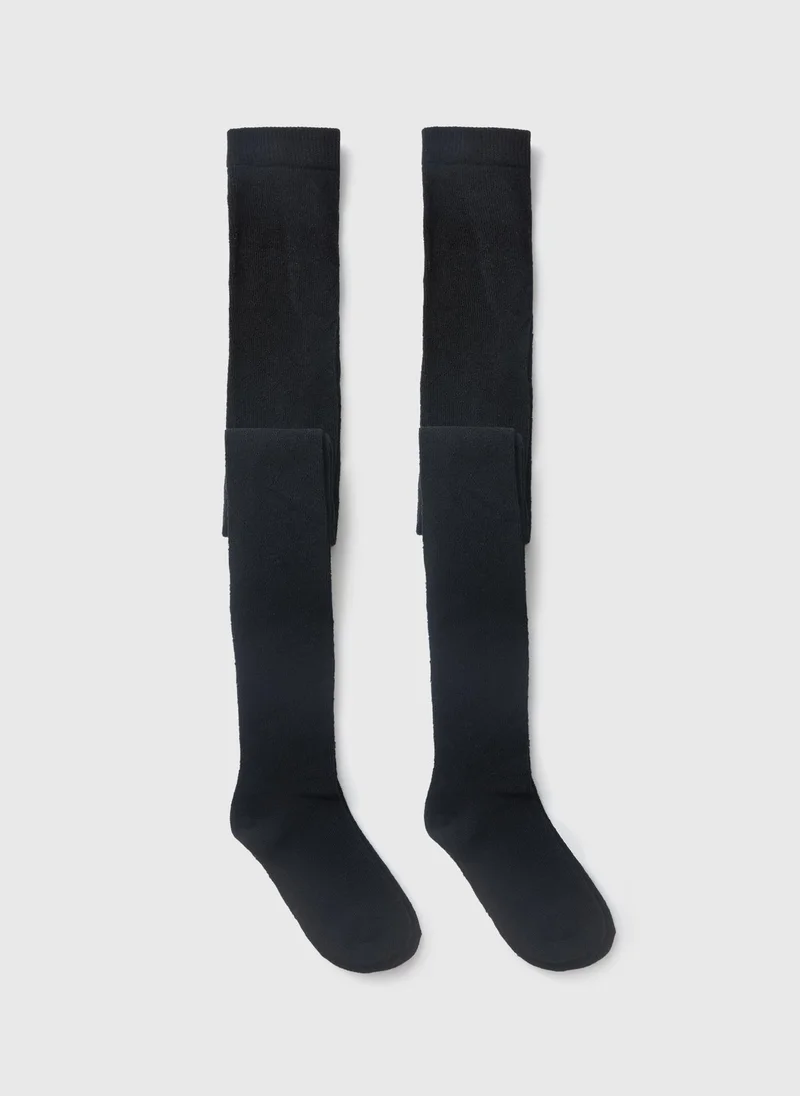 Matalan 2 Pack Girls Black Tights