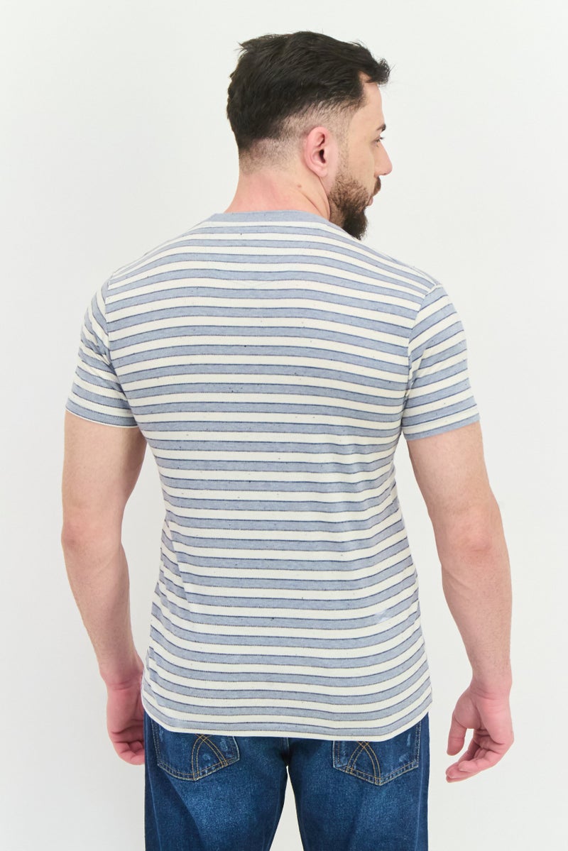 Peter Werth تي شيرت رجالي بأكمام قصيرة وياقة دائرية، مخطط، متعدد الألوان - Image 4