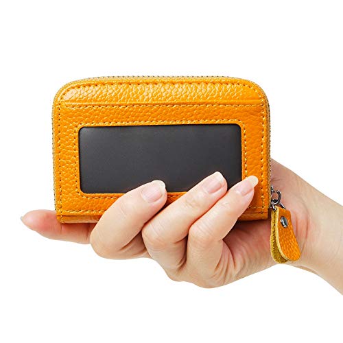 Cynure Women's RFID Blocking 12 Slots Credit Card Holder Leather Accordion Wallet,yellow - Image 5