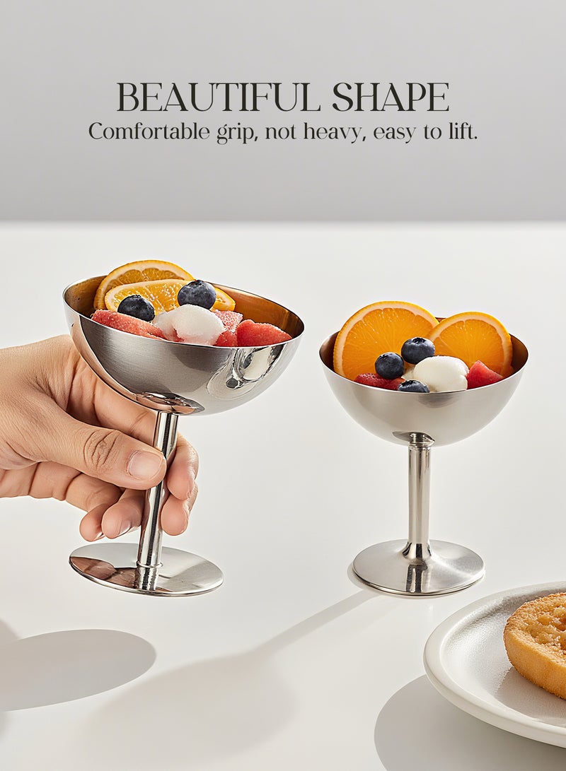 2pcs Stainless Steel Dessert Cup, Dessert Bowl, Ice Cream Cup, Pudding Cup, Custard Bowl - Image 5