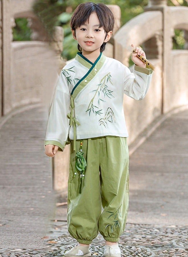 Boys' Hanfu Chinese Style Set Shirt Pants Two-piece Suits Spring And Autumn New Children's Tang Dynasty Fashion Clothes unisex - Image 1