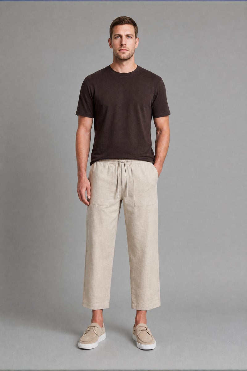 DeFacto Beige Man Regular Fit Cotton Capri Casual - Image 2