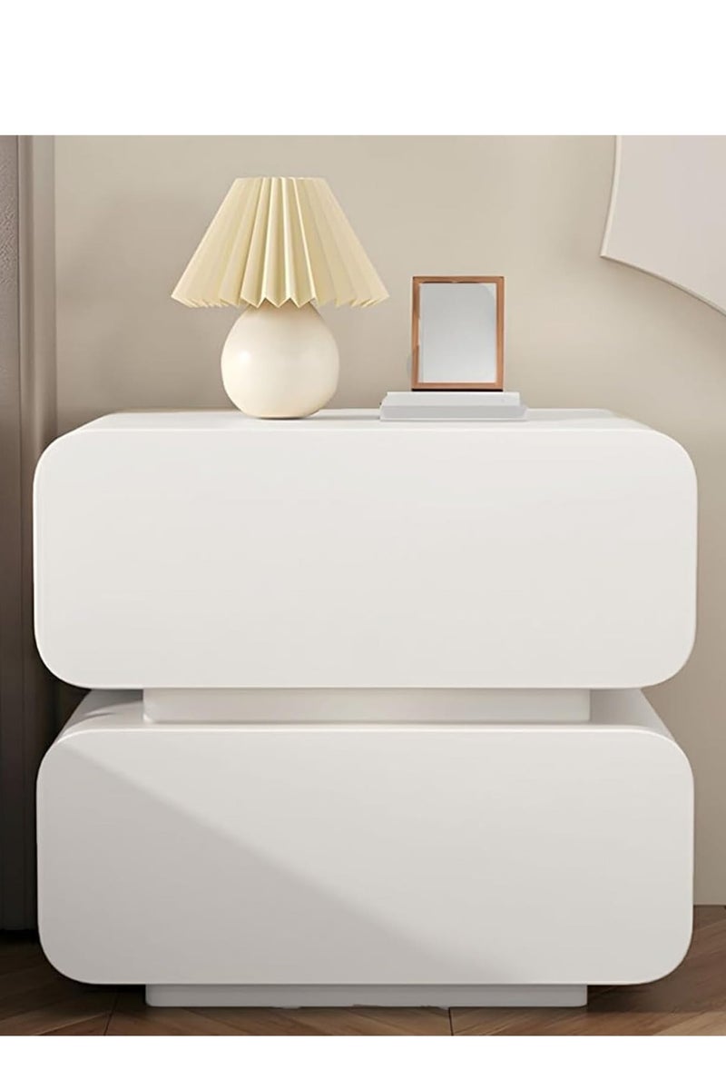 Generic NightStand for Bedroom,Modern Luxury Home Bedside Table with 2 Storage For Home White 50*40*50cm  - Image 1
