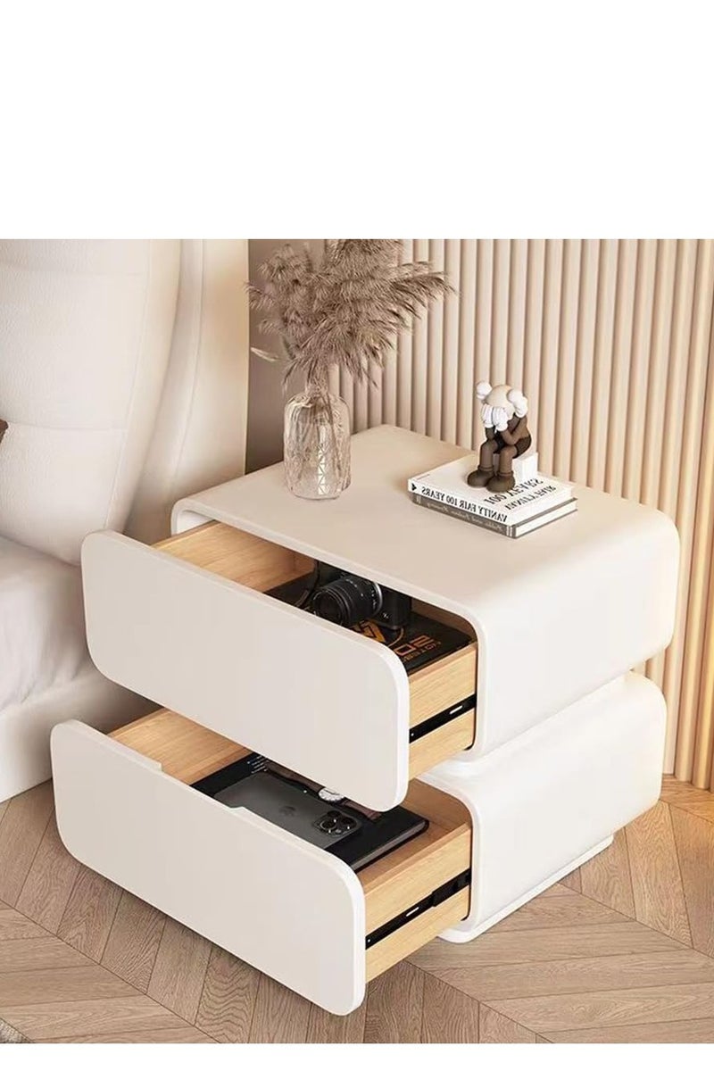 Generic NightStand for Bedroom,Modern Luxury Home Bedside Table with 2 Storage For Home White 50*40*50cm  - Image 2