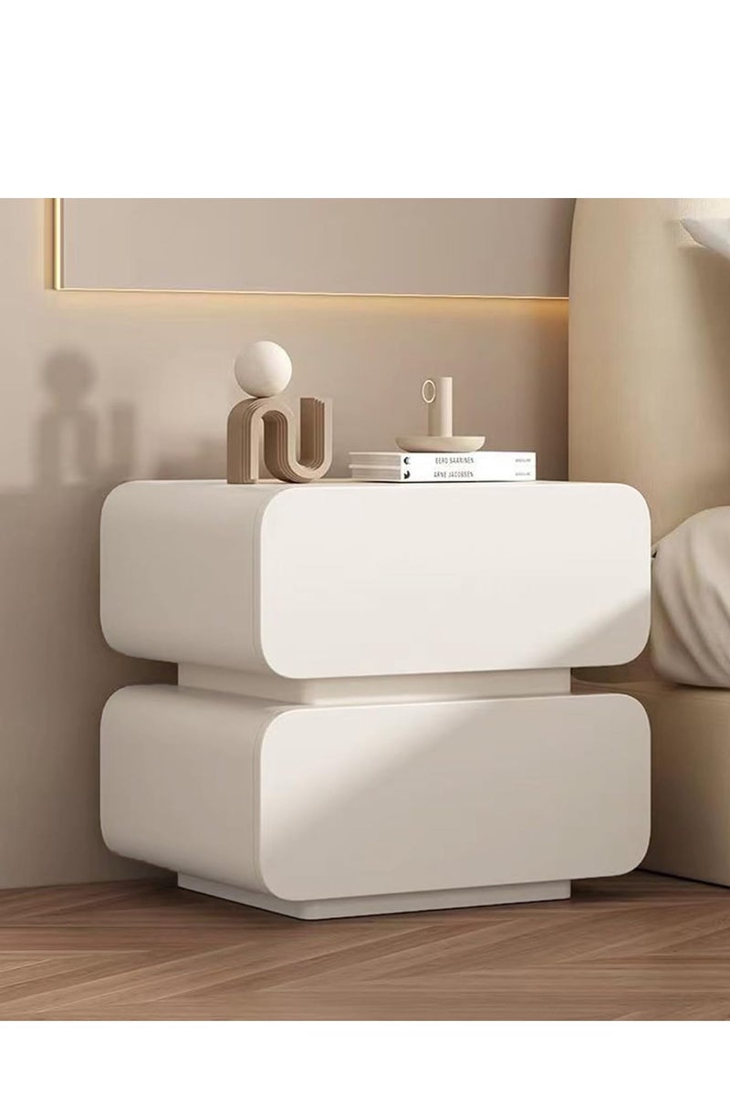 Generic NightStand for Bedroom,Modern Luxury Home Bedside Table with 2 Storage For Home White 50*40*50cm  - Image 5
