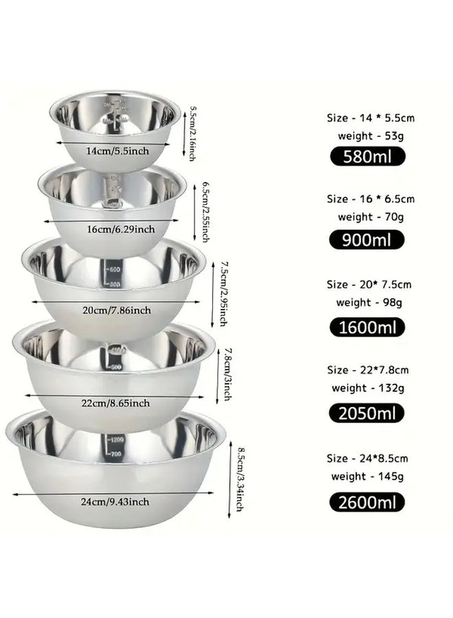 Ultra Small Stainless Steel Mixing Bowl With Measurements For Baking And Cooking - Image 4