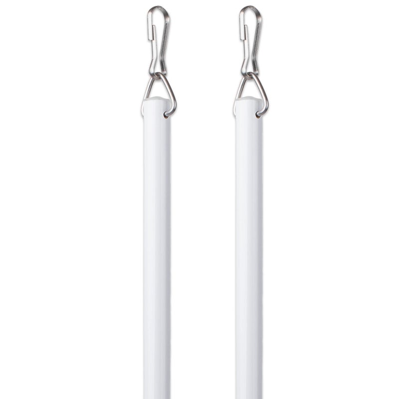 EverTrack Curtain Wand  Aluminum Curtain and Drapery Pull Rod with Stainless Steel Hardware for Curtains Draperies and Room Divider Curtains  36 Inches White  Pack of 2