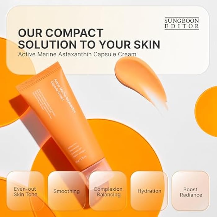 SUNGBOON EDITOR Active Marine Astaxanthin Capsule Cream 50ml | Facial Cream for Brightening | Deep Hydration, Soothing, Moisturizer | Stocking Stuffers for Women - Image 2