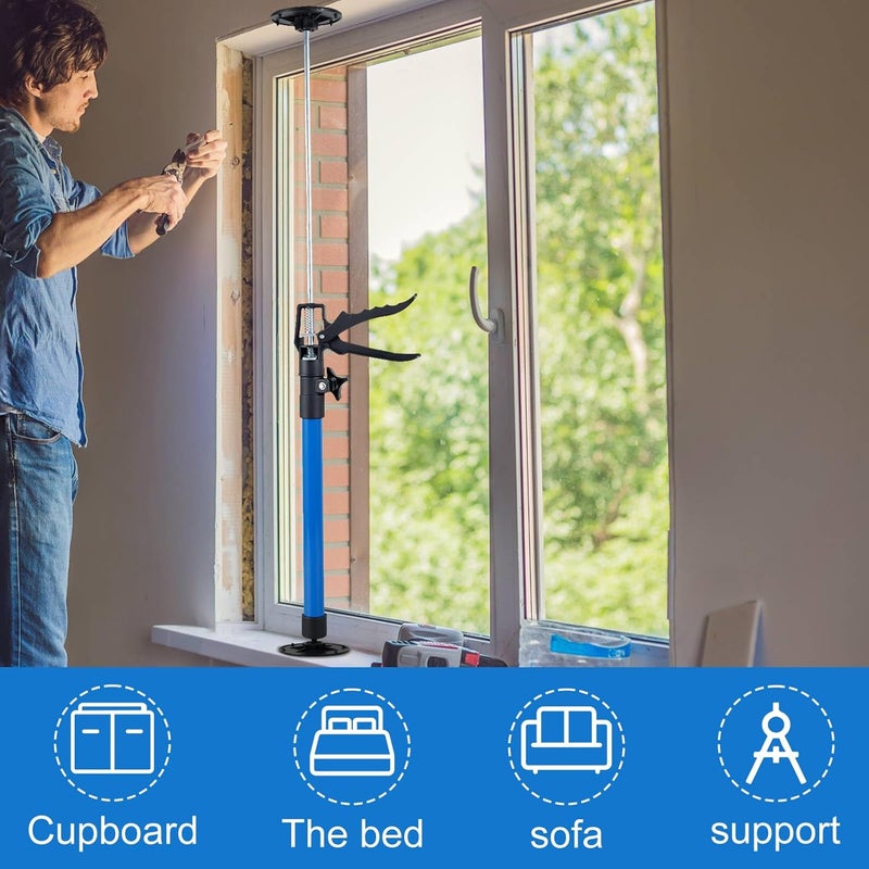 Dandelionsky 2Pcs Telescopic Quick Support Rod Adjustable 50-115cm 3rd Hand Support System Heavy Duty 40KG Capacity Support Pole Non-Slip Door Frame Strut Telescopic Prop for Plasterboard Drywall (50-115cm) - Image 4