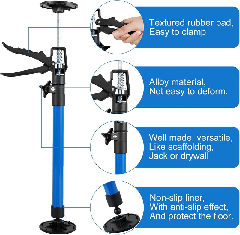 Dandelionsky 2Pcs Telescopic Quick Support Rod Adjustable 50-115cm 3rd Hand Support System Heavy Duty 40KG Capacity Support Pole Non-Slip Door Frame Strut Telescopic Prop for Plasterboard Drywall (50-115cm) - Image 3