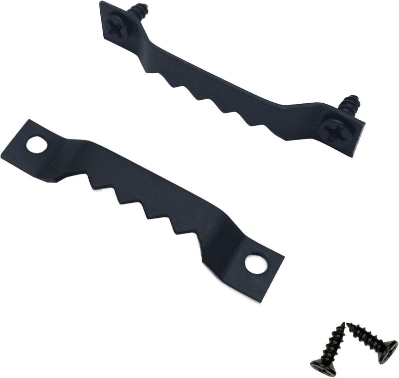 EesTeck 50 Pack Small Sawtooth Picture Hangers - Steel Picture Hanging Solutions with Screws, for Hanging Clock Paintings Artwork Frame Hooks (Black) - Image 1