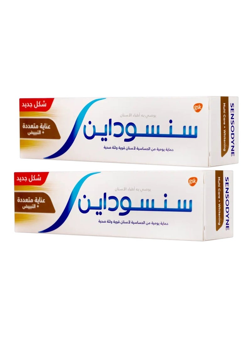 سنسوداين قطعتين من معجون تبييض أسنان بالعناية المتعددة 75ملليلتر - Image 1