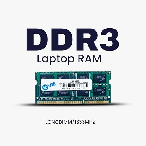 EVM 4GB DDR3 Laptop RAM 1333MHz SO-DIMM – 1.5V Low Voltage, 204-PIN Pin, Intel & AMD Compatible, High-Speed Laptop Memory Upgrade – 10 Year Warranty (EVMT4G1333S86P) - Image 2