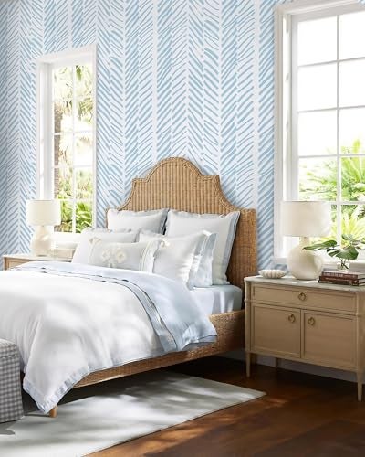 Guvana 17.7"x394" Blue and White Wallpaper Striped Removable Contact Paper Line Peel and Stick Wallpaper Modern Self Adhesive Wall Paper for Bathroom Bedroom Decor - Image 5