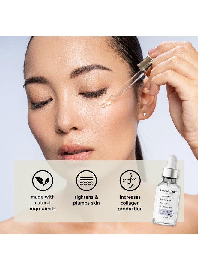 Measurable Difference Good & True Organics - Anti-Aging Face Serum with Rose Water | Boosts Collagen, Tightens Skin, Reduces Wrinkles & Fine Lines | All Skin Types - Image 3