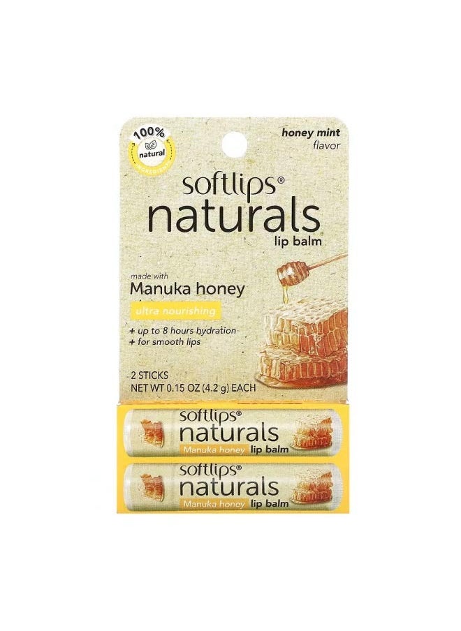 Softlips - Naturals Lip Balm with Manuka Honey Honey Mint 2 Sticks 0.15 oz 4.2 g Each - Image 1
