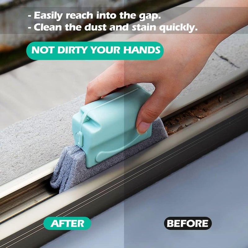 EBOFAB Plastic Window Groove Frame Cleaning Brush Handheld Window Slot Cleaner Tools Magic Window Cleaning Brush Quickly Clean All Window Slides and Gaps Pack of 1