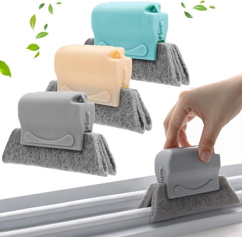 EBOFAB Plastic Window Groove Frame Cleaning Brush Handheld Window Slot Cleaner Tools Magic Window Cleaning Brush Quickly Clean All Window Slides and Gaps Pack of 1